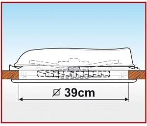 Dachhaube Fiamma Turbo-Vent, 40x40cm, 12V, crystal – Bild 2